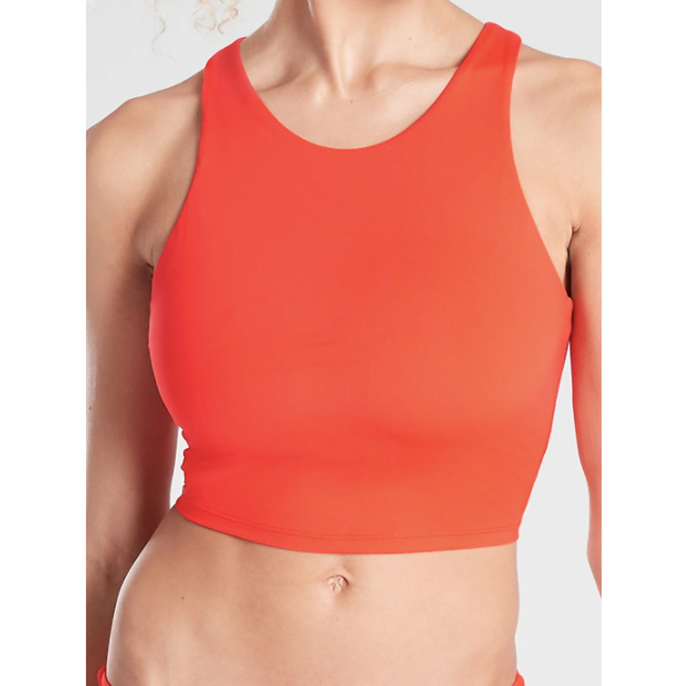 Athleta XS D DD vermillion Conscious Crop Bikini top swim bathing suit tankini